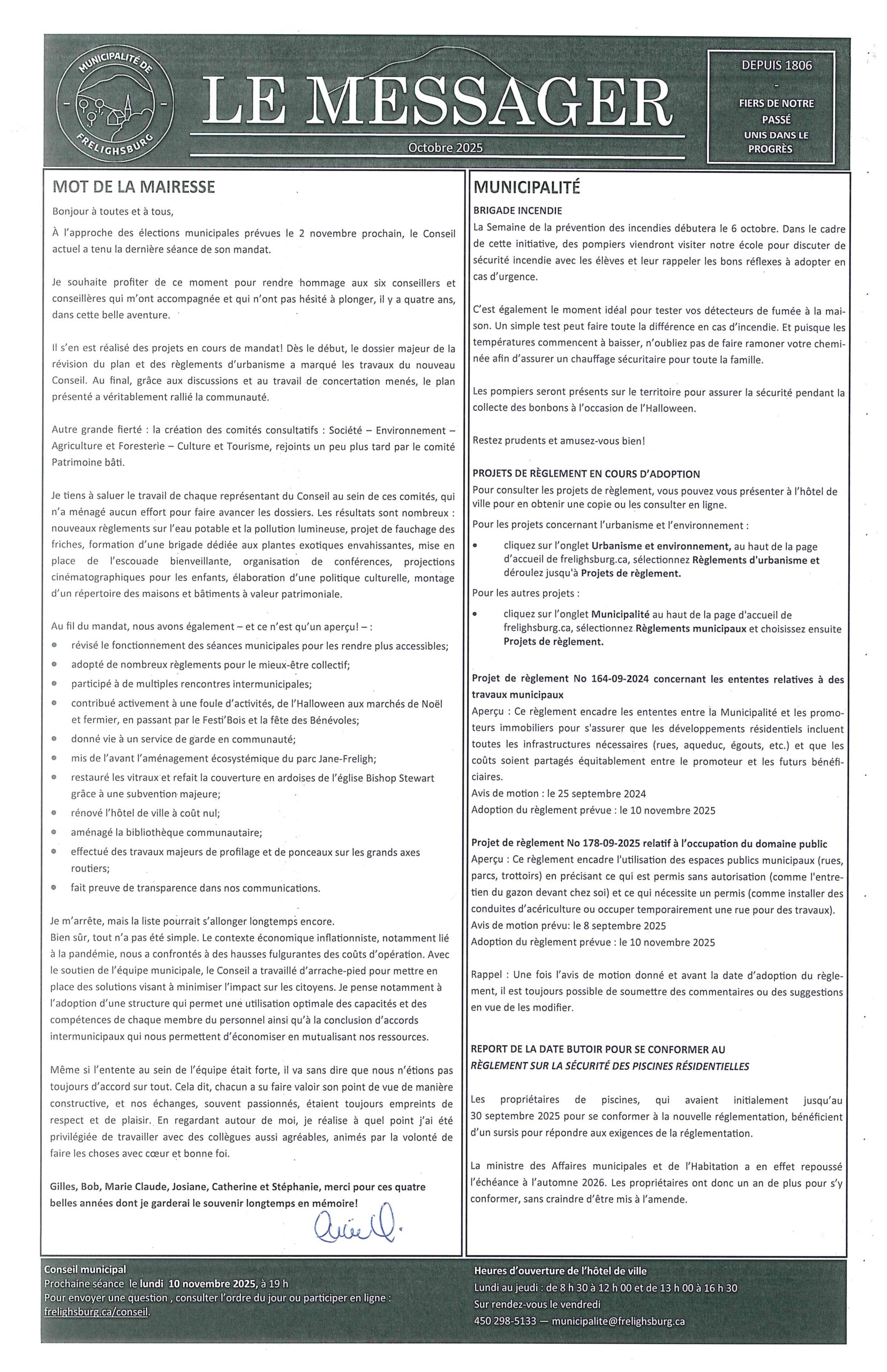 Actualité: Information sur Le Messager du mois d